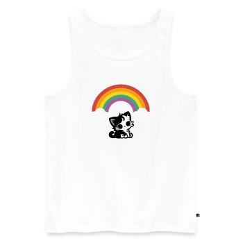 Goth Cat under the Rainbow Motif - Men's Premium Organic Tank Top - white - Front - AI Model Male 178 light (178cm)