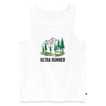 Ultra coureur - Débardeur bio Premium Homme - blanc - Devant - AI Model Male 178 light (178cm)