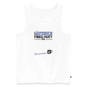 Babypinkeln Gästebuch Babyparty Babybier 2026 - Männer Premium Bio Tank Top - Weiß - Vorne - AI Model Male 178 light (178cm)