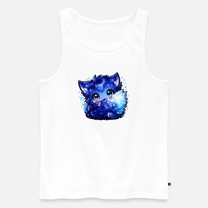 Blauer Eisfuchs Chibi-Design - Men's Premium Organic Tank Top - white