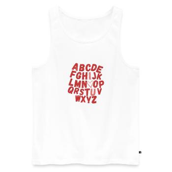 Colorful Alphabet Heart Print - Men's Premium Organic Tank Top - white - Front - AI Model Male 178 light (178cm)