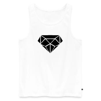 Diamant - Männer Premium Bio Tank Top - Weiß - Vorne - Michal (187cm)
