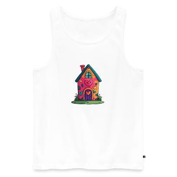 Herzhaus Farbtraum - Men's Premium Organic Tank Top - white - Front - Michal (187cm)