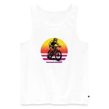 Motif emblématique du VTT - Débardeur bio Premium Homme - blanc - Devant - Michal (187cm)