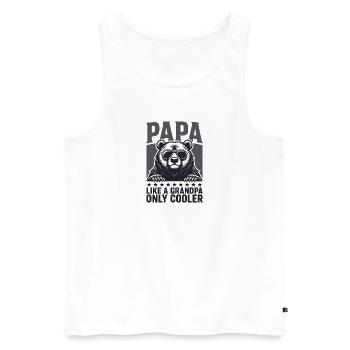 Papa Ours Cool avec des lunettes de soleil - Cadeau grand-père - Débardeur bio Premium Homme - blanc - Devant - Michal (187cm)