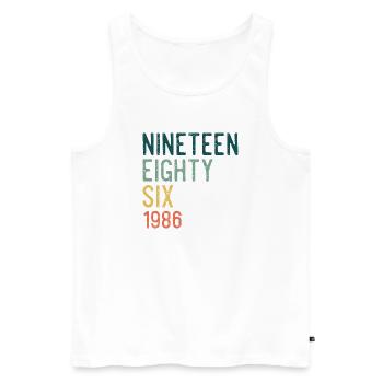 Nineteen Eighty-Six Retro - Men's Premium Organic Tank Top - white - Front - AI Model Male 178 light (178cm)