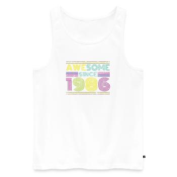 Neon Retro 1996 Jubiläum - Männer Premium Bio Tank Top - Weiß - Vorne - AI Model Male 178 light (178cm)