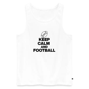 KEEP CALM AND FOOTBALL! THE DESIGN OF THE USA EVENT - Men's Premium Organic Tank Top - white - Front - Michal (187cm)