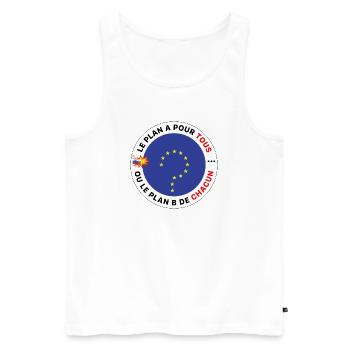 Europe_le_plan_A_pour_tous - Débardeur bio Premium Homme - blanc - Devant - Michal (187cm)