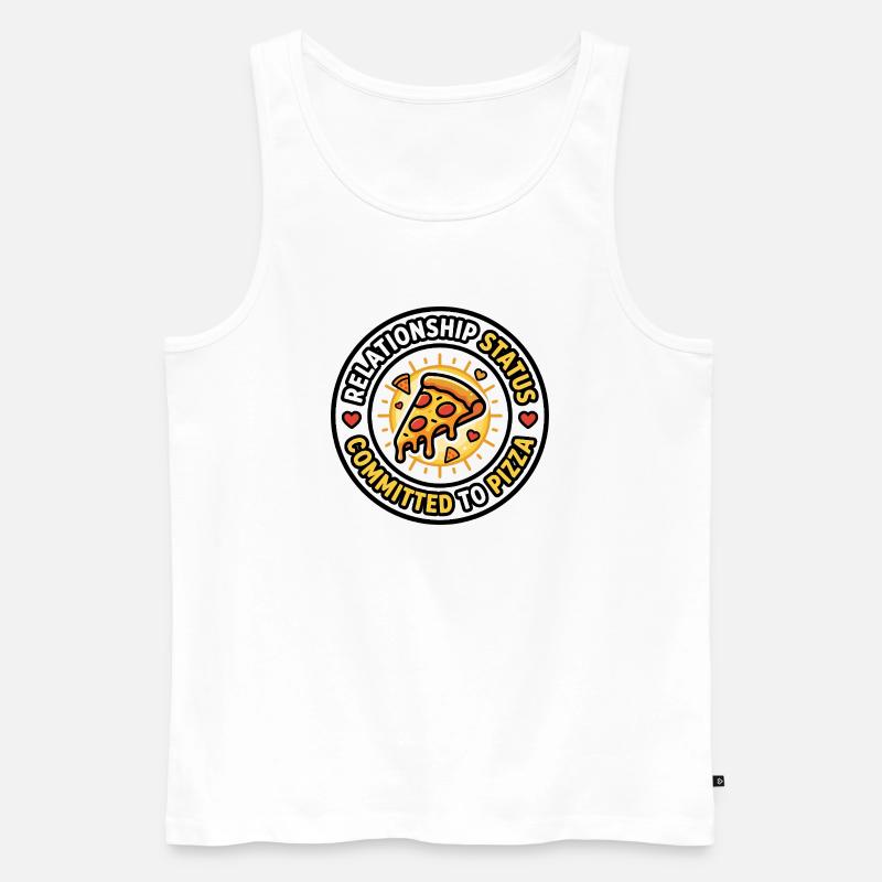 Relationship Status Committed to Pizza - Men's Premium Organic Tank Top - white