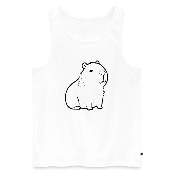 Capybara capybara noir - Débardeur bio Premium Homme - blanc - Devant - Michal (187cm)