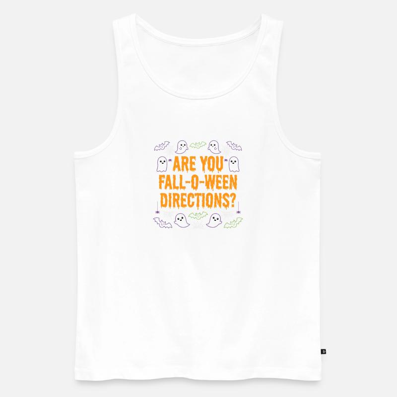 Bist du ein Herbst-O-Ween-Anleitungslehrer? Hallow - Männer Premium Bio Tank Top - Weiß