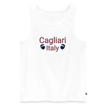 Cagliari italy liebe - Männer Premium Bio Tank Top - Weiß - Vorne - AI Model Male 178 light (178cm)