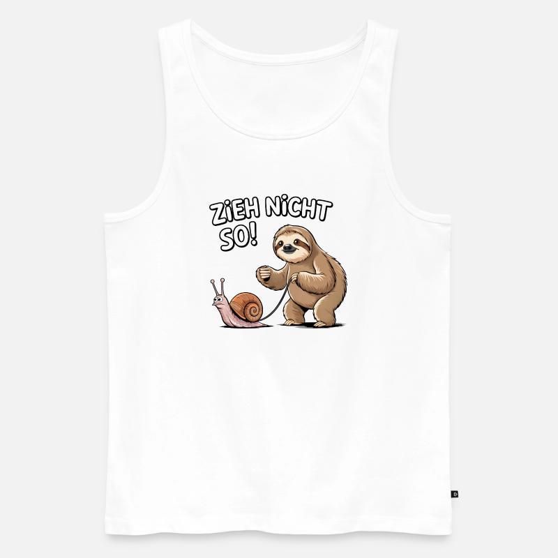 Don't pull so sloth snail - Men's Premium Organic Tank Top - white