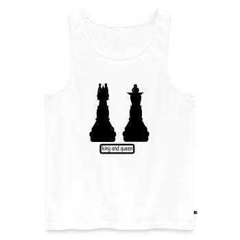 king_and_queen - Männer Premium Bio Tank Top - Weiß - Vorne - Michal (187cm)