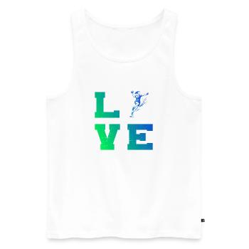 Handball Motiv das sofort wirkt fuer Frauen - Männer Premium Bio Tank Top - Weiß - Vorne - AI Model Male 178 light (178cm)