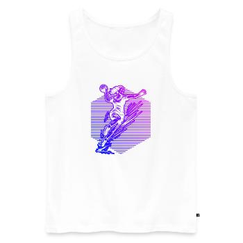 Handball Liebe zum Anziehen fuer Frauen - Männer Premium Bio Tank Top - Weiß - Vorne - AI Model Male 178 light (178cm)