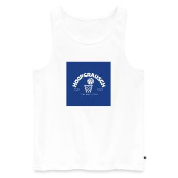Hoopsrausch Basketball Emblem - Men's Premium Organic Tank Top - white - Front - AI Model Male 178 light (178cm)