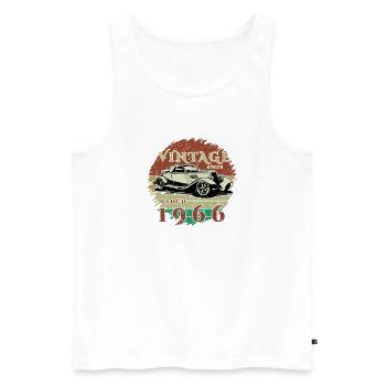 60th Birthday - Classic - Vintage since 03/1966 - Men's Premium Organic Tank Top - white - Front - Michal (187cm)