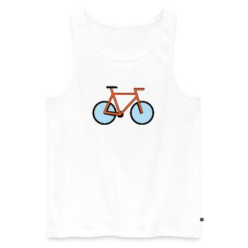 Orange Bicycle Silhouette in Pop Style - Men's Premium Organic Tank Top - white - Front - Michal (187cm)