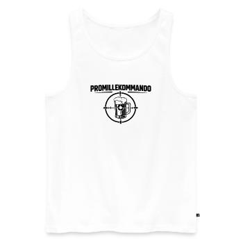 Promille Kommando  - Männer Premium Bio Tank Top - Weiß - Vorne - AI Model Male 178 light (178cm)