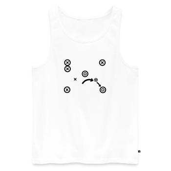 Stratégie des entraîneurs tactiques de football - Débardeur bio Premium Homme - blanc - Devant - Michal (187cm)