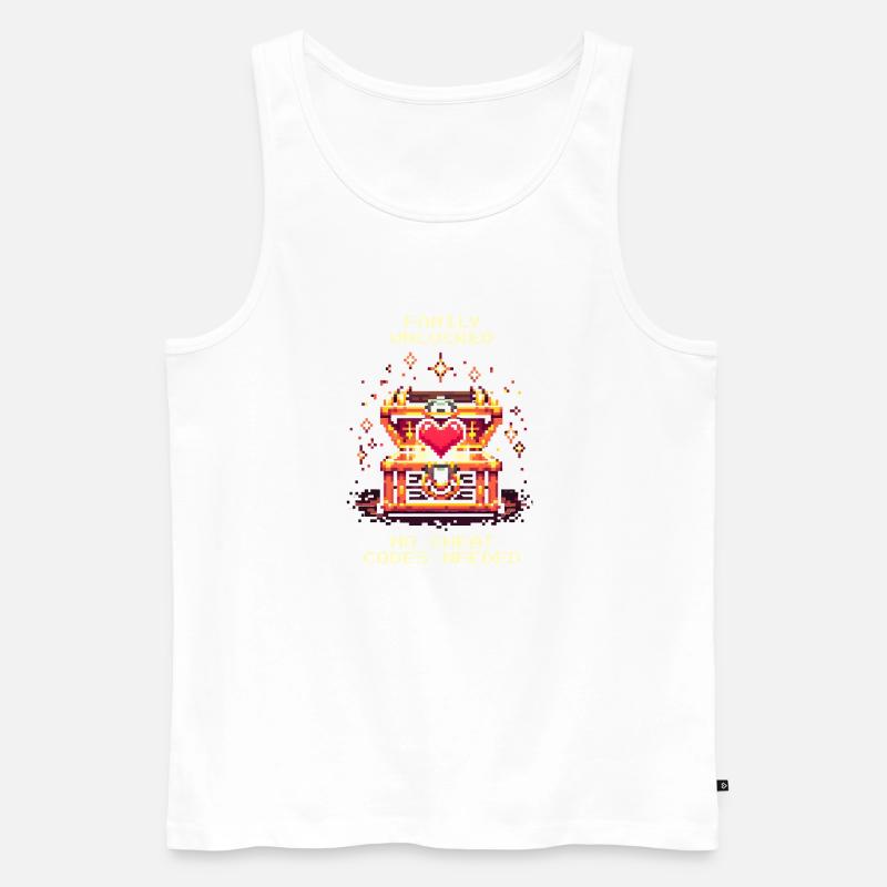 Familie freigeschaltet, ohne Cheats | Patchwork - Männer Premium Bio Tank Top - Weiß