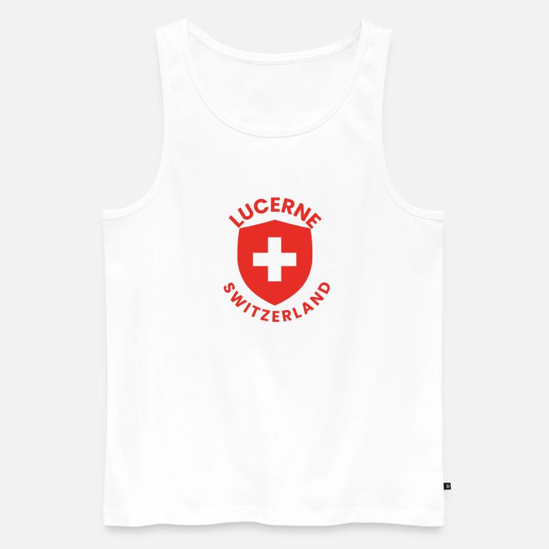 Luzerner Schilddesign Schweiz - Männer Premium Bio Tank Top - Weiß
