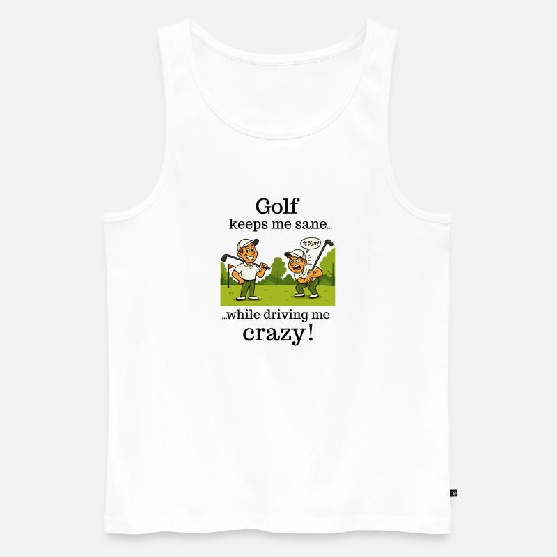 Golf – hält mich geistig gesund - Männer Premium Bio Tank Top - Weiß