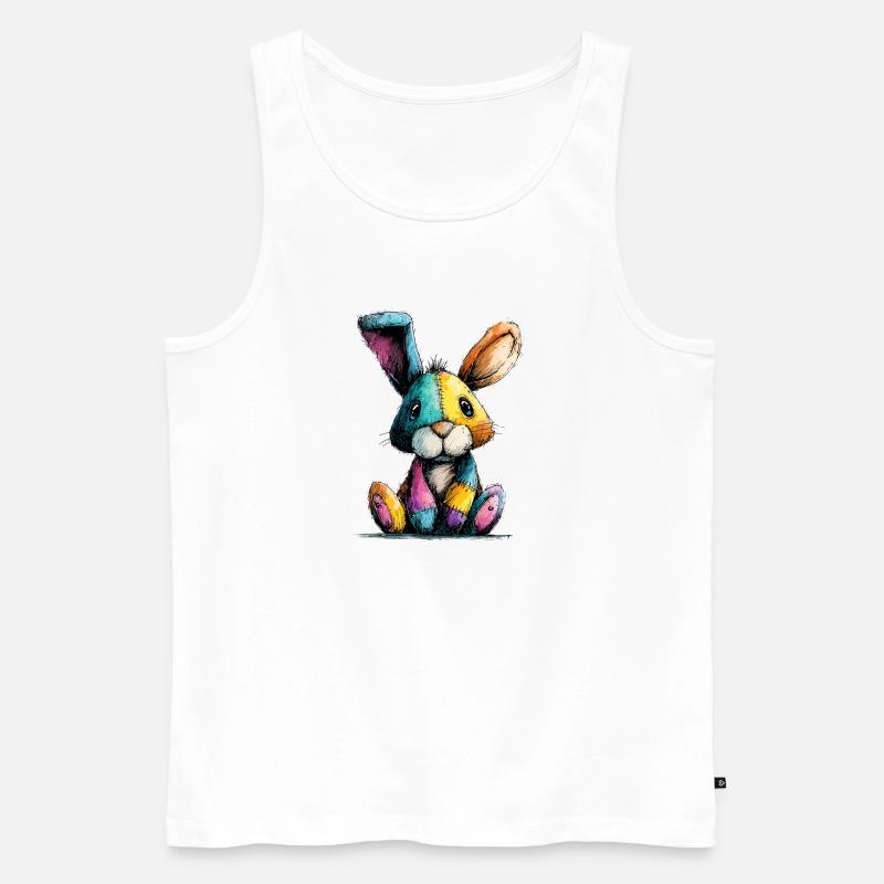 Patchwork Häschenbunt - Männer Premium Bio Tank Top - Weiß