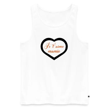 Cœur je t'aime mamie - Débardeur bio Premium Homme - blanc - Devant - Michal (187cm)
