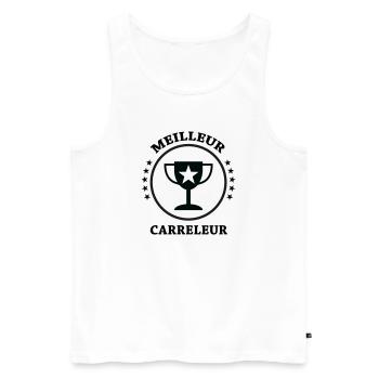 Best Tiler - Men's Premium Organic Tank Top - white - Front - Michal (187cm)