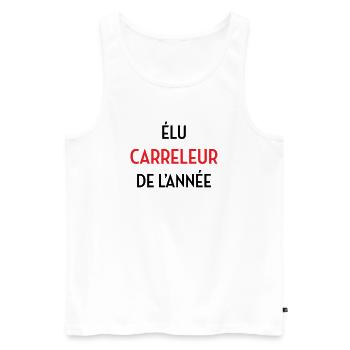 Elected Tiler of the Year - Men's Premium Organic Tank Top - white - Front - AI Model Male 178 light (178cm)