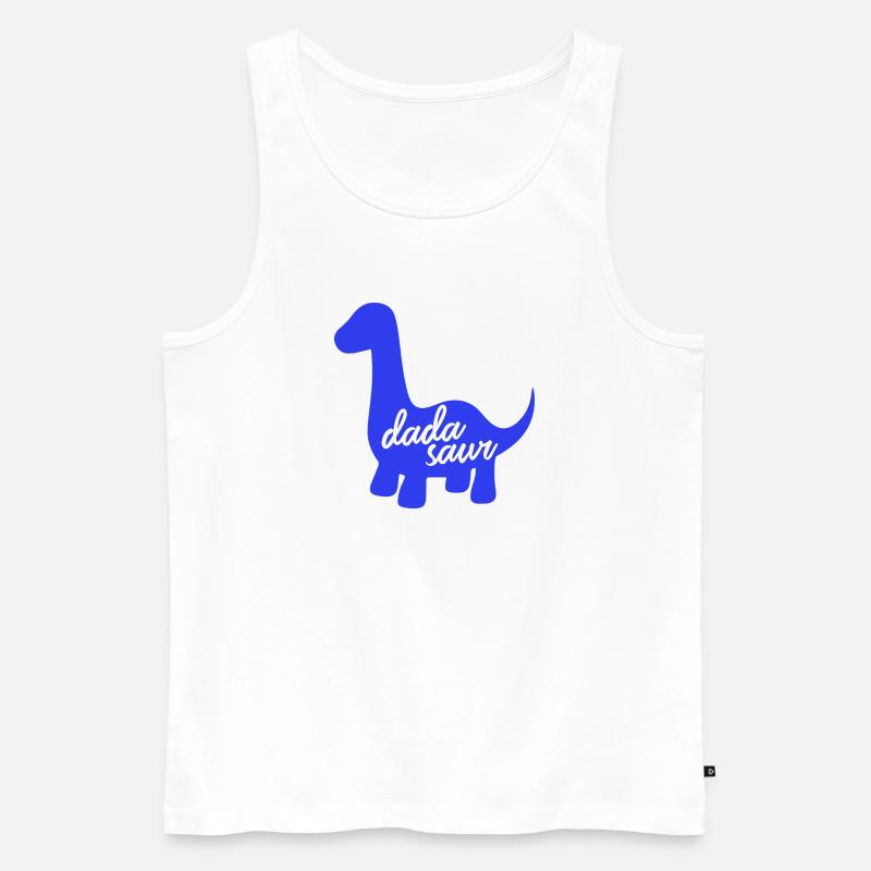 Daddysaurus Rex lustiges Dinosaurier-Slogan-Design - Männer Premium Bio Tank Top - Weiß