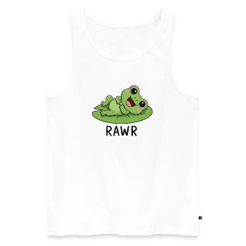 Une jolie grenouille de dessins animés avec un nénuphar qui rie joyeusement - Débardeur bio Premium Homme - blanc - Devant - Michal (187cm)