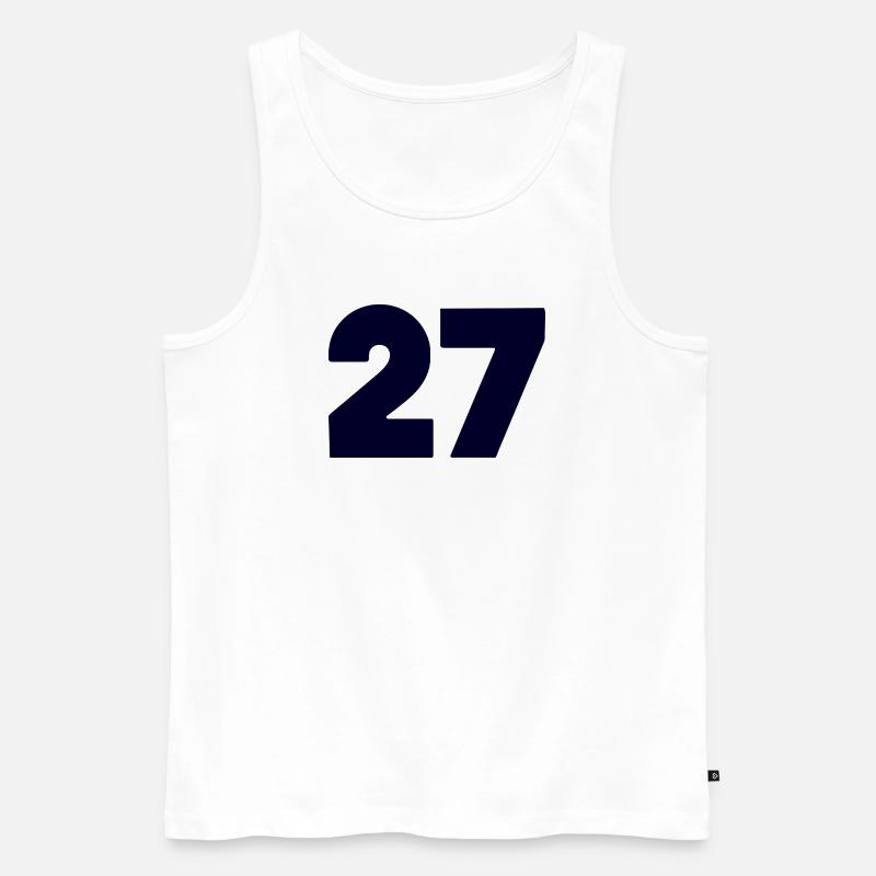 Fett 27 Numerisches Emblem - Männer Premium Bio Tank Top - Weiß