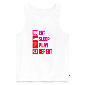 Klassisches Handball Motiv fuer Frauen - Männer Premium Bio Tank Top - Weiß - Vorne - AI Model Male 178 light (178cm)