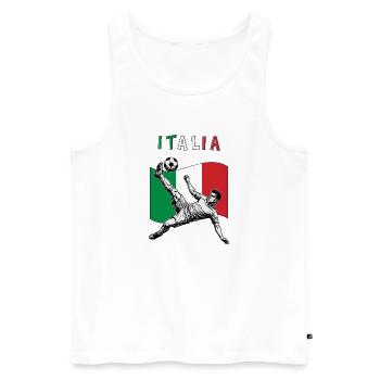 Fußball Italien Calcio Flagge Fallrückzieher - Männer Premium Bio Tank Top - Weiß - Vorne - AI Model Male 178 light (178cm)