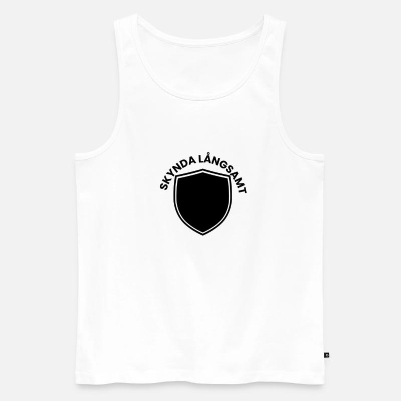Skyndal-Schildemblem - Männer Premium Bio Tank Top - Weiß