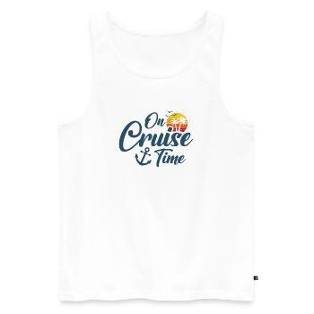 Summer Vacation On Cruise Time Cruising Trip - Men's Premium Organic Tank Top - white - Front - AI Model Male 178 light (178cm)