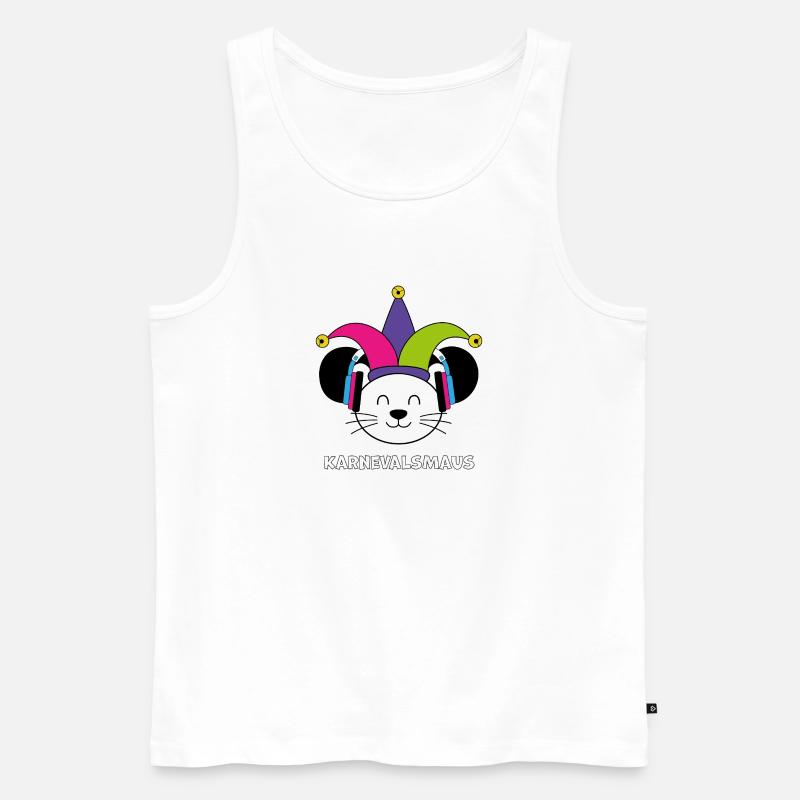 Karnevalsmaus - Männer Premium Bio Tank Top - Weiß
