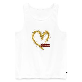 Golden Heart Sparkle Anniversary Illustration - Männer Premium Bio Tank Top - Weiß - Vorne - AI Model Male 178 light (178cm)