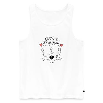 Illustration d’amour de couple mignon - Débardeur bio Premium Homme - blanc - Devant - Michal (187cm)
