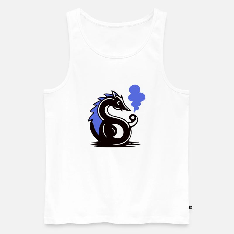 Blauer Glut-Seepferdchen - Männer Premium Bio Tank Top - Weiß