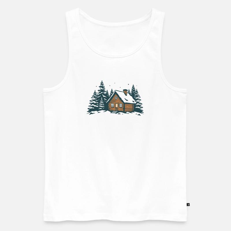 Winterwaldhütte - Männer Premium Bio Tank Top - Weiß