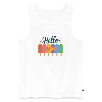 Hallo Sommer - Männer Premium Bio Tank Top - Weiß - Vorne - AI Model Male 178 light (178cm)