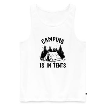 Le camping se fait sous tente - Débardeur bio Premium Homme - blanc - Devant - Michal (187cm)