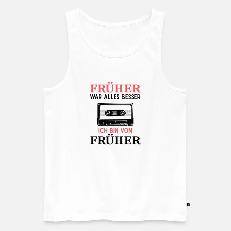 Früher War Alles Besser Kassette Nostalgie - Männer Premium Bio Tank Top - Weiß