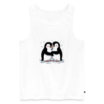 Penguin Couple Couple In Love Valentine's Day - Men's Premium Organic Tank Top - white - Front - Michal (187cm)