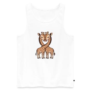 COUPLES AMOUREUX GIRAFES COEUR - Débardeur bio Premium Homme - blanc - Devant - Michal (187cm)